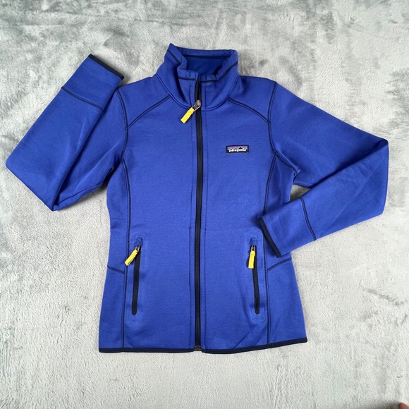 Patagonia Jackets & Blazers - Patagonia Tech Fleece Jacket Full Zip Harvest Moon Blue Womens XS Ski Hike Gorp